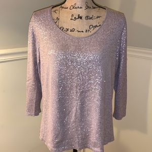 EILEEN FISHER Sequined Smokey Quartz Sweater Sz.XL